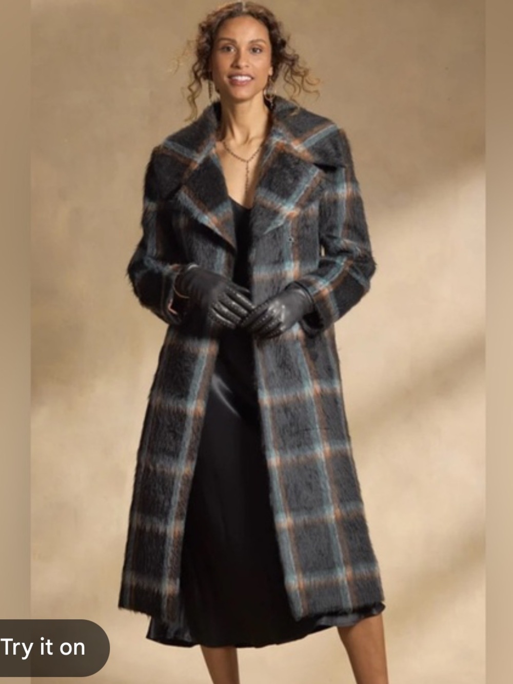 Sundance - Rosemarie fuzzy plaid coat jacket